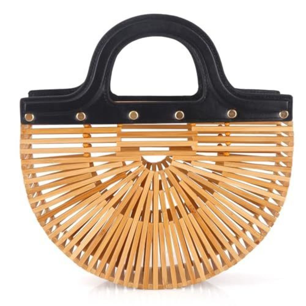 Stylish Straw Bow Bag Summer Beach Satchel Woven Clutch Satchel Vacation Bag P